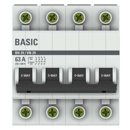 Выключатель нагрузки 4п 63А ВН-29 Basic EKF SL29-4-63-bas • Купить по низкой цене в интернет-магазине СМЭК
