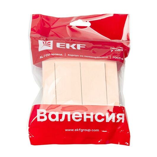 Выключатель 2-кл. СП Валенсия 10А IP20 крем. PROxima EKF EWV10-023-20 • Купить по низкой цене в интернет-магазине СМЭК