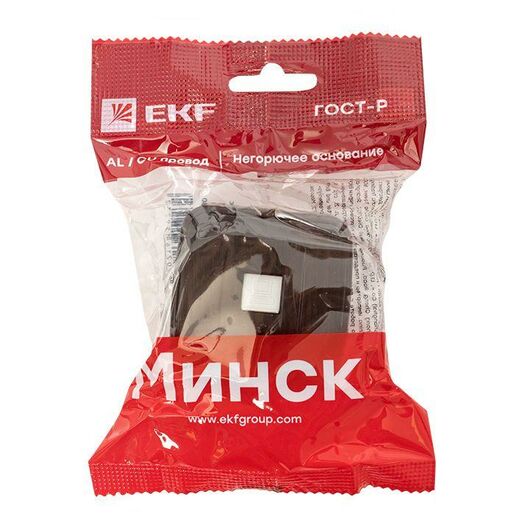 Розетка компьютерная 1-м ОП Минск RJ45 1А 120В темн. дерево EKF EGK01-035-40, изображение 6 • Купить по низкой цене в интернет-магазине СМЭК