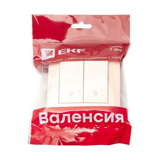 Переключатель проходной 2-кл. СП Валенсия 10А IP20 крем. PROxima EKF EWV10-027-20, изображение 4 • Купить по низкой цене в интернет-магазине СМЭК