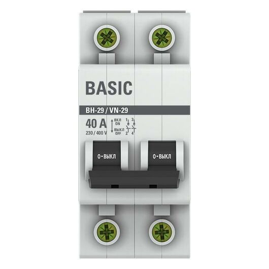 Выключатель нагрузки 2п 40А ВН-29 Basic EKF SL29-2-40-bas • Купить по низкой цене в интернет-магазине СМЭК