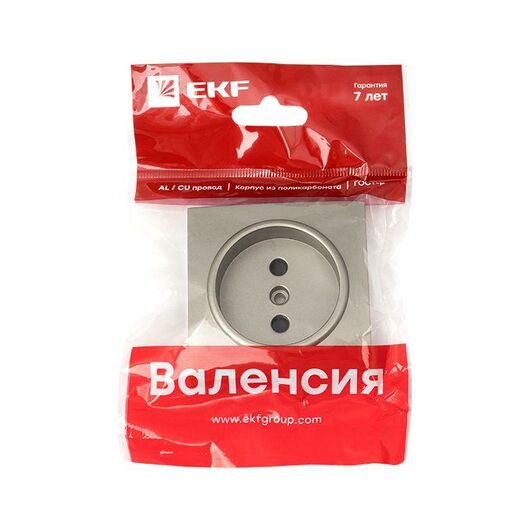 Панель лицевая Валенсия для розетки 1-м 10А защ. шторки без заземл. кашемир PROxima EKF ESR10-L-022-40, изображение 5 • Купить по низкой цене в интернет-магазине СМЭК
