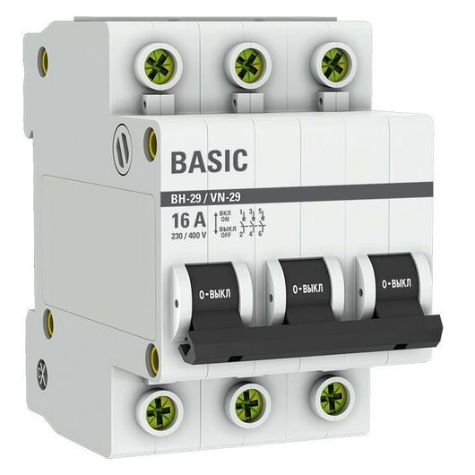 Выключатель нагрузки 3п 16А ВН-29 Basic EKF SL29-3-16-bas • Купить по низкой цене в интернет-магазине СМЭК