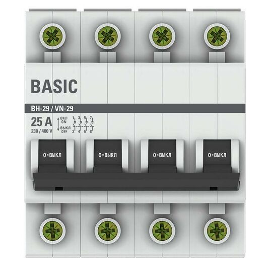 Выключатель нагрузки 4п 25А ВН-29 Basic EKF SL29-4-25-bas • Купить по низкой цене в интернет-магазине СМЭК