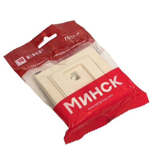 Розетка компьютерная + телефонная 2-м СП Минск RJ45 + Phone беж. EKF ERK00-135-20, изображение 4 • Купить по низкой цене в интернет-магазине СМЭК