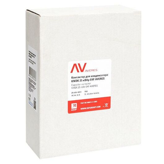 Контактор для конденсатора КМЭК 25квар 230В 1NО AVERES EKF ctrk-s-36-25-230-av, изображение 3 • Купить по низкой цене в интернет-магазине СМЭК