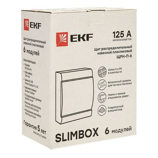 Щит ЩРН-П-6 "SlimBox" IP41 бел. дверца PROxima EKF sb-n-6w, изображение 8 • Купить по низкой цене в интернет-магазине СМЭК