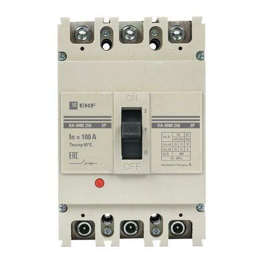 Выключатель автоматический 3п 250/100А 35кА ВА-99М PROxima EKF mccb99-250-100m • Купить по низкой цене в интернет-магазине СМЭК