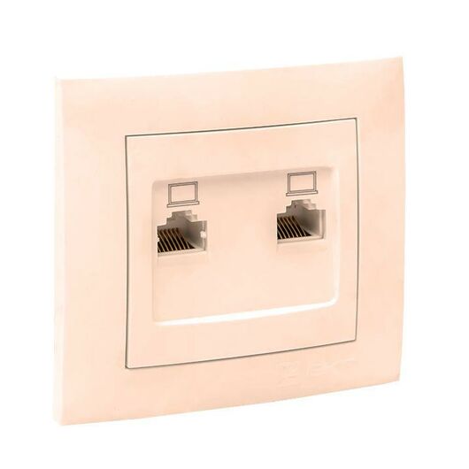 Розетка компьютерная 2-м СП Валенсия RJ45 крем. PROxima EKF EWK02-035-20, изображение 3 • Купить по низкой цене в интернет-магазине СМЭК