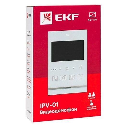 Видеодомофон IPV-01 бел. 4''TFT 4пр. 2 канала IP20 EKF int-ipv-01, изображение 3 • Купить по низкой цене в интернет-магазине СМЭК