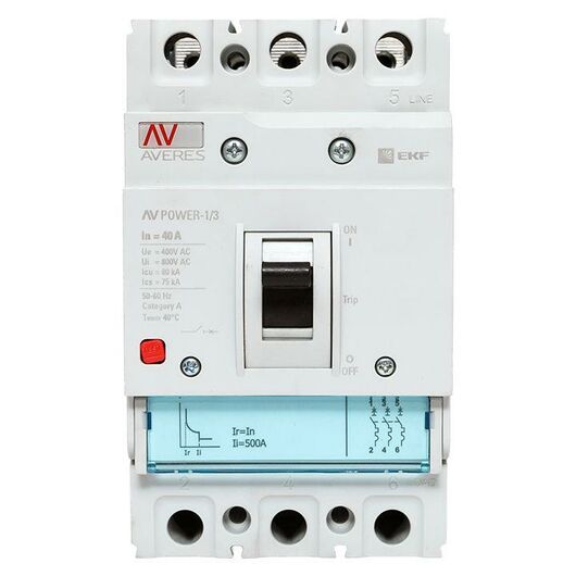 Выключатель автоматический 40А 80кА AV POWER-1/3 TR AVERES EKF mccb-13-40H-TR-av, изображение 9 • Купить по низкой цене в интернет-магазине СМЭК