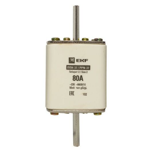 Вставка плавкая ППН-37 400/80А габарит 2 PROxima EKF fus-37/400/80 • Купить по низкой цене в интернет-магазине СМЭК