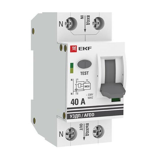 Устройство защиты от дугового пробоя (УЗДП) 1P+N 40А PROxima EKF afdd-2-40-pro, изображение 7 • Купить по низкой цене в интернет-магазине СМЭК