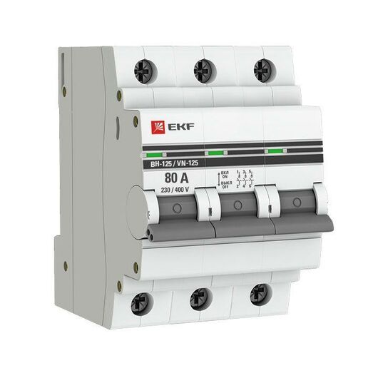 Выключатель нагрузки 3п 80А ВН-125 PROxima EKF SL125-3-80-pro, изображение 4 • Купить по низкой цене в интернет-магазине СМЭК