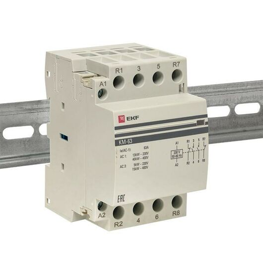 Контактор модульный КМ 63А 2NО+2NC (3 мод.) PROxima EKF km-3-63-22, изображение 6 • Купить по низкой цене в интернет-магазине СМЭК
