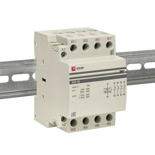 Контактор модульный КМ 40А 4NC (3 мод.) PROxima EKF km-3-40-04, изображение 7 • Купить по низкой цене в интернет-магазине СМЭК
