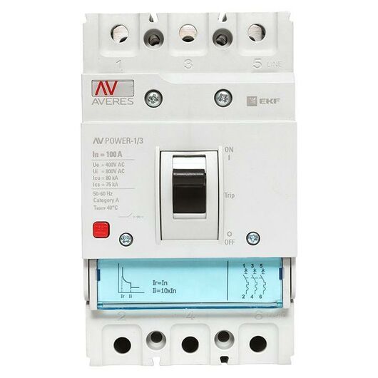 Выключатель автоматический 100А 80кА AV POWER-1/3 TR AVERES EKF mccb-13-100H-TR-av, изображение 7 • Купить по низкой цене в интернет-магазине СМЭК