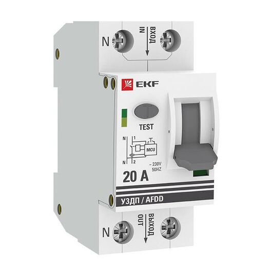 Устройство защиты от дугового пробоя (УЗДП) 1P+N 20А PROxima EKF afdd-2-20-pro, изображение 7 • Купить по низкой цене в интернет-магазине СМЭК