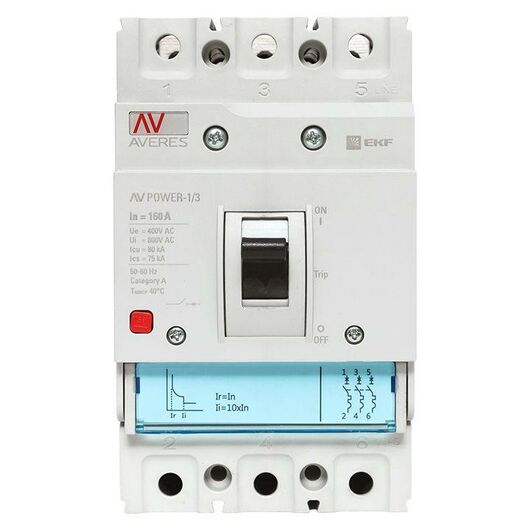 Выключатель автоматический 160А 80кА AV POWER-1/3 TR AVERES EKF mccb-13-160H-TR-av, изображение 9 • Купить по низкой цене в интернет-магазине СМЭК