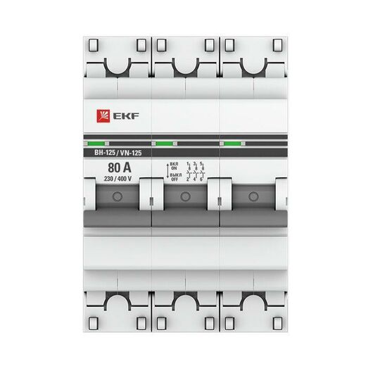 Выключатель нагрузки 3п 80А ВН-125 PROxima EKF SL125-3-80-pro • Купить по низкой цене в интернет-магазине СМЭК