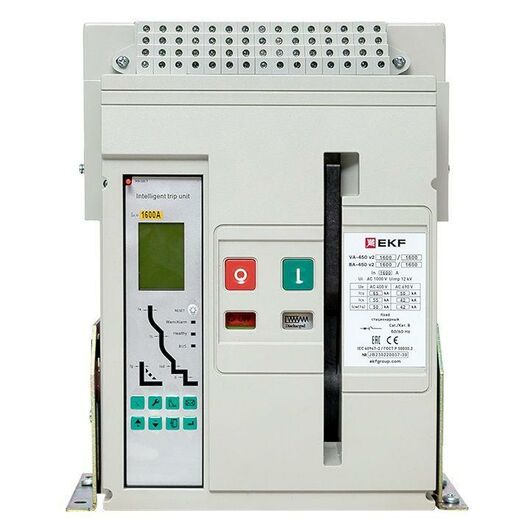 Выключатель автоматический 3п 1600/630А 65кА ВА-450 стац. v2 EKF mccb450-1600-630-v2, изображение 2 • Купить по низкой цене в интернет-магазине СМЭК
