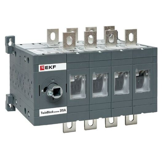Рубильник 4п 315А реверсивный без рукоятки управления TwinBlock EKF tb-s-315-4p-rev, изображение 2 • Купить по низкой цене в интернет-магазине СМЭК