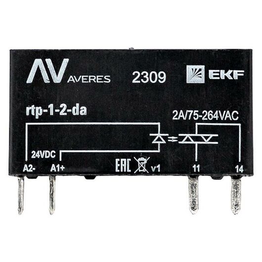 Реле твердотельное однофазное RTP 2 А для разъема РM slim 23/1 EKF rtp-1-2-da, изображение 3 • Купить по низкой цене в интернет-магазине СМЭК