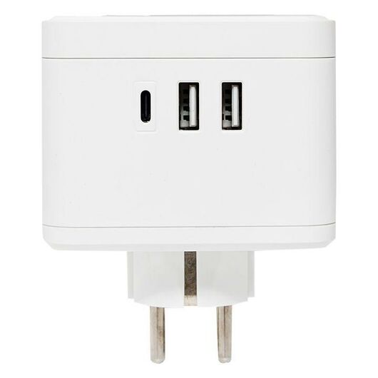 Тройник "Куб" 2 гнезда 2USB 2.4А +Type C + Ночник EKF UBA-CUB-T2-TC, изображение 4 • Купить по низкой цене в интернет-магазине СМЭК