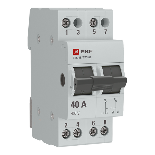 Переключатель трехпозиционный ТПС-63 2P 40А PROxima EKF TPS240, изображение 2 • Купить по низкой цене в интернет-магазине СМЭК