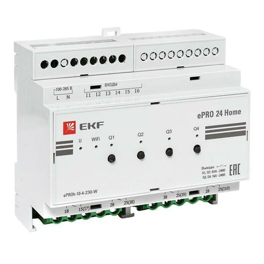 Контроллер ePRO 24 удаленного управления 6вх4вых 230В WiFi Home EKF ePRO-h-10-4-230-W, изображение 2 • Купить по низкой цене в интернет-магазине СМЭК