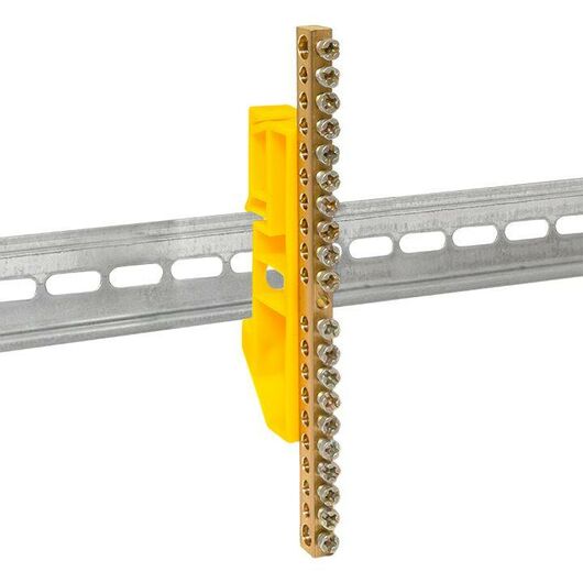 Шина нулевая PE 6x9 20 отверстий латунь желтый изолятор на DIN-рейку PROxima EKF sn0-63-20-dz, изображение 8 • Купить по низкой цене в интернет-магазине СМЭК