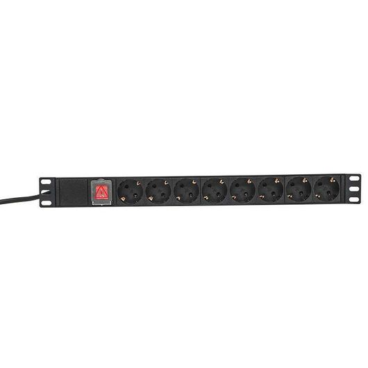 Блок PDU TERACOM PRO 19дюйм 1U 16А/250В 8 роз. Schuko с выключат. шнур 2м 3х1.5кв.мм вилка Schuko корпус пластик черн. EKF TRP-HPD-LSP-16A-8SH-2MSH • Купить по низкой цене в интернет-магазине СМЭК