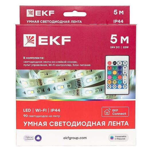 Лента светодиодная умная Connect RGBW (уп.5м) EKF slswf-5-rgbw, изображение 12 • Купить по низкой цене в интернет-магазине СМЭК
