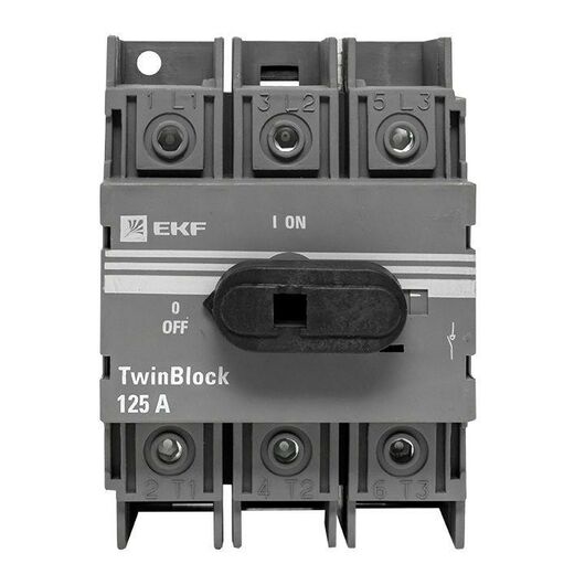 Рубильник 3п 125A c рукояткой управления для прямой установки TwinBlock EKF tb-125-3p-f, изображение 4 • Купить по низкой цене в интернет-магазине СМЭК