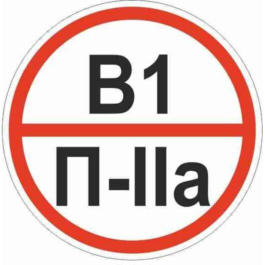 Знак "Категории помещения по взрывопожарной и пожарной опасности В1 П-IIа" 200х200мм пластик EKF pn-b1-p-lla • Купить по низкой цене в интернет-магазине СМЭК