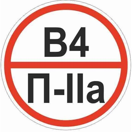 Знак "Категории помещения по взрывопожарной и пожарной опасности В4 П-IIа" 200х200мм пластик EKF pn-b4-p-lla • Купить по низкой цене в интернет-магазине СМЭК