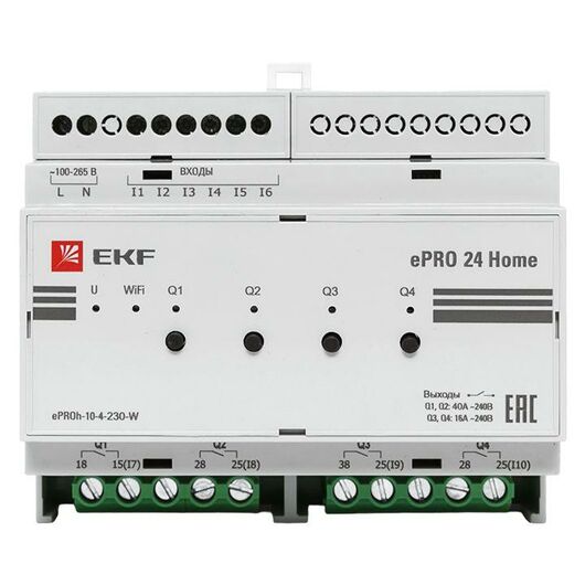 Контроллер ePRO 24 удаленного управления 6вх4вых 230В WiFi Home EKF ePRO-h-10-4-230-W, изображение 3 • Купить по низкой цене в интернет-магазине СМЭК