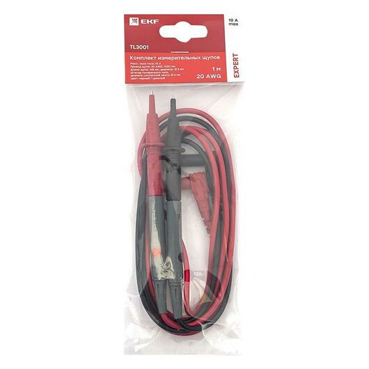 Комплект измерительных щупов TL3001 (1м) (20AWG) Expert EKF TL3001, изображение 3 • Купить по низкой цене в интернет-магазине СМЭК