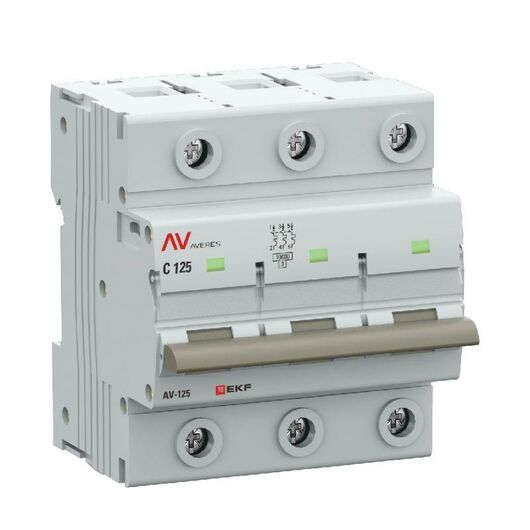 Выключатель автоматический 3п C 125А 10кА AV-125 AVERES EKF mcb125-3-125C-av, изображение 2 • Купить по низкой цене в интернет-магазине СМЭК