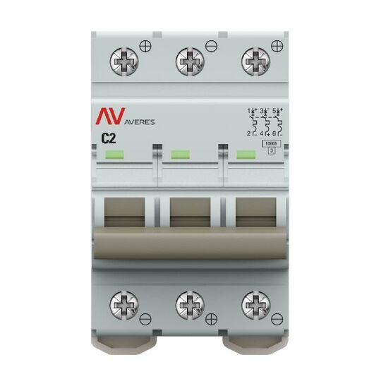 Выключатель автоматический 3п C 2А 10кА AV-10 DC AVERES EKF mcb10-DC-3-02C-av, изображение 2 • Купить по низкой цене в интернет-магазине СМЭК