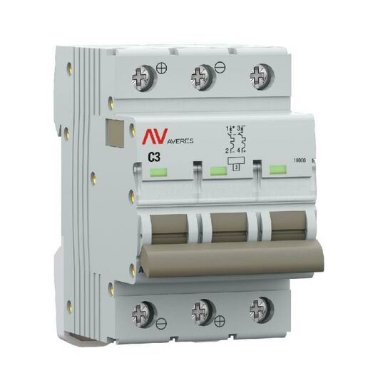 Выключатель автоматический 3п C 3А 10кА AV-10 DC AVERES EKF mcb10-DC-3-03C-av, изображение 3 • Купить по низкой цене в интернет-магазине СМЭК