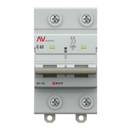 Выключатель автоматический 2п D 63А 10кА AV-125 AVERES EKF mcb125-2-63D-av, изображение 3 • Купить по низкой цене в интернет-магазине СМЭК
