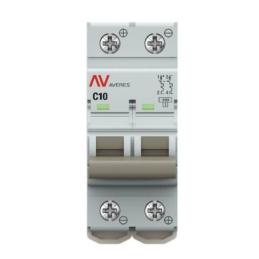 Выключатель автоматический 2п C 10А 10кА AV-10 DC AVERES EKF mcb10-DC-2-10C-av • Купить по низкой цене в интернет-магазине СМЭК