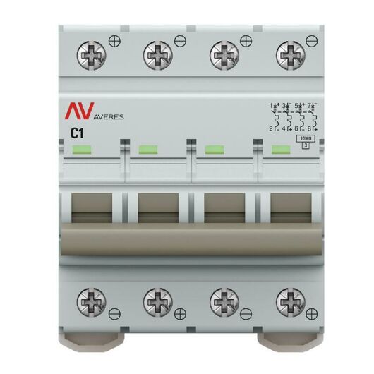 Выключатель автоматический 4п C 1А 10кА AV-10 DC AVERES EKF mcb10-DC-4-01C-av, изображение 3 • Купить по низкой цене в интернет-магазине СМЭК