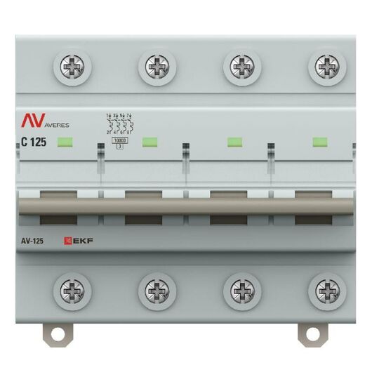 Выключатель автоматический 4п C 125А 10кА AV-125 AVERES EKF mcb125-4-125C-av, изображение 2 • Купить по низкой цене в интернет-магазине СМЭК