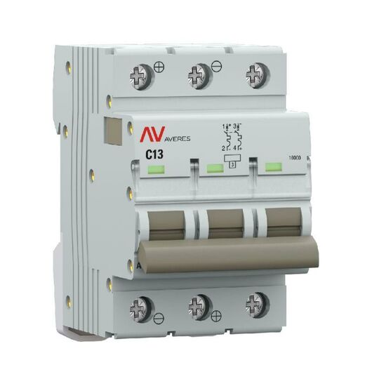 Выключатель автоматический 3п C 13А 10кА AV-10 DC AVERES EKF mcb10-DC-3-13C-av, изображение 2 • Купить по низкой цене в интернет-магазине СМЭК