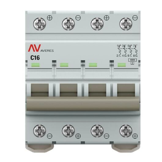 Выключатель автоматический 4п C 16А 10кА AV-10 DC AVERES EKF mcb10-DC-4-16C-av, изображение 2 • Купить по низкой цене в интернет-магазине СМЭК