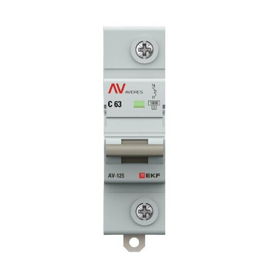 Выключатель автоматический 1п C 63А 10кА AV-125 AVERES EKF mcb125-1-63C-av • Купить по низкой цене в интернет-магазине СМЭК