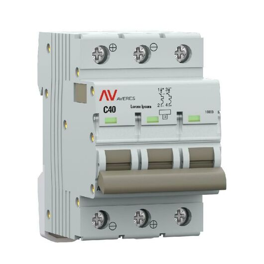 Выключатель автоматический 3п C 40А 10кА AV-10 DC AVERES EKF mcb10-DC-3-40C-av, изображение 2 • Купить по низкой цене в интернет-магазине СМЭК