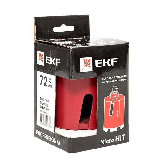 Коронка алмазная для дрелей с микроударом DCH-72MH Micro Hit Laser M16 Professional EKF dch-72-mh-m16, изображение 4 • Купить по низкой цене в интернет-магазине СМЭК